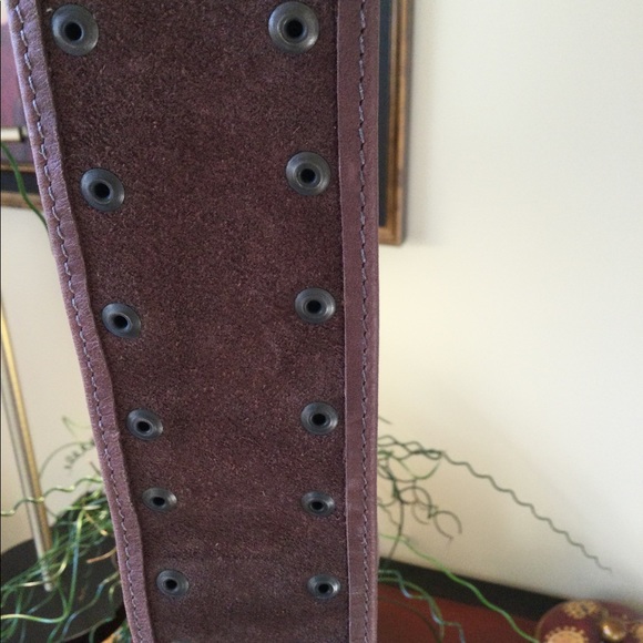 Leather, Studded, Brown Belt - Picture 5 of 7